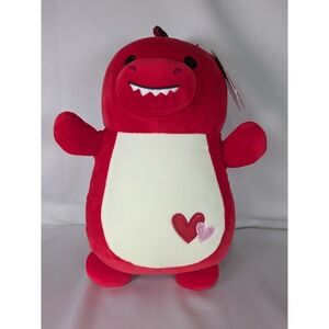 Squishmallow HUG MEES Valentines Duster the Dinosaur Plush 12" New w Tags Hearts